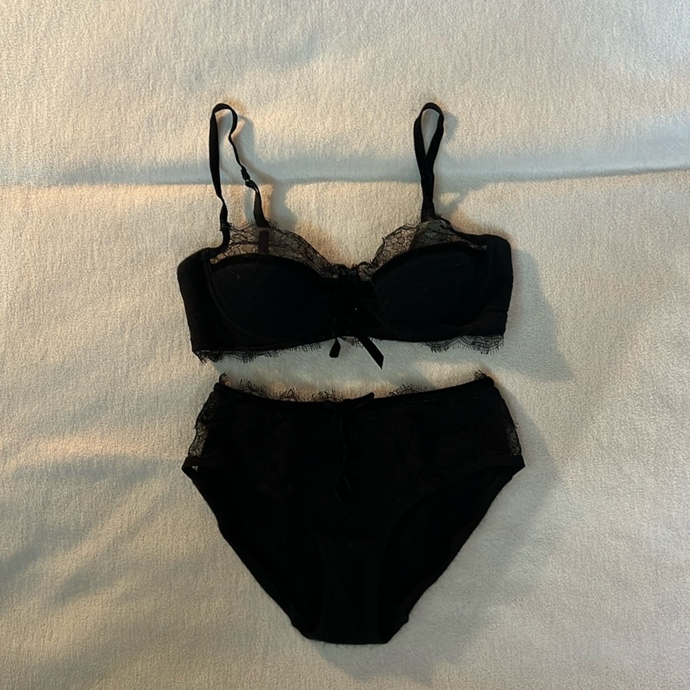 NWOT Wolford cashmere bra and panty set size small